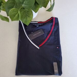 NWT Tommy Hilfiger Black V-Neck Short Sleeved Shirt